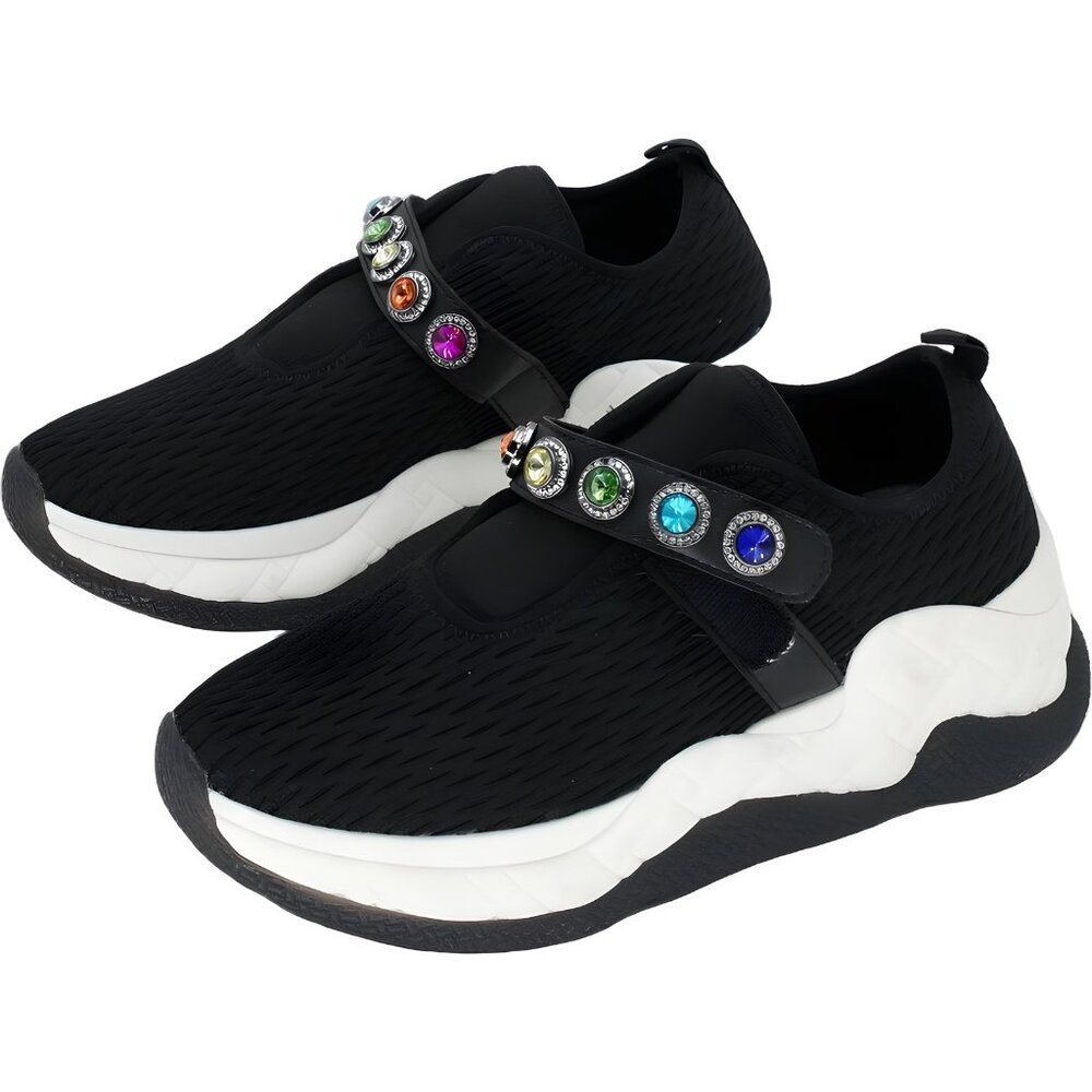 Kurt Geiger London Knit Jewel Slip-On Sneakers Black Women's EU 39 - Picture 2 of 6